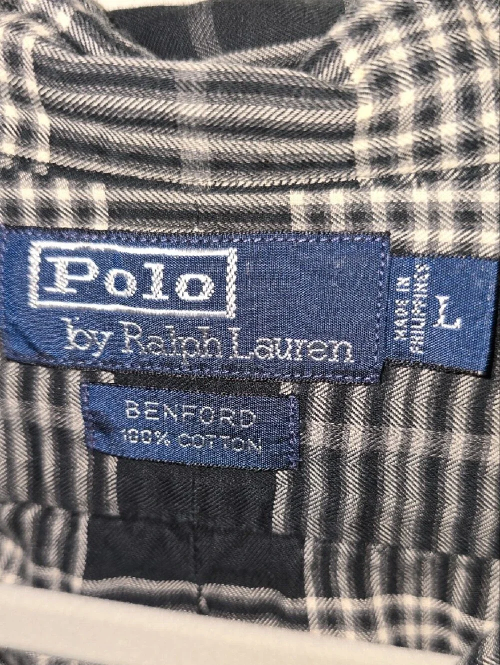 Polo by Ralph Lauren Black and White Plaid Casual Button-Down Shirt